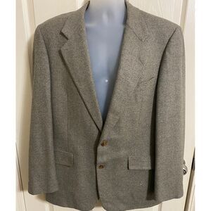 Men's Vtg Luxury Wool & Cashmere Gray‎ Sport Coat Classic 2 Button Sz 41 Regular